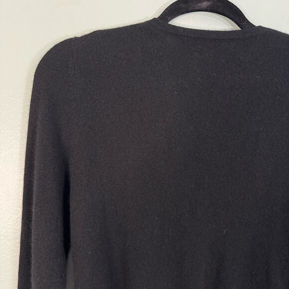 APT 9 Cardigan Womens L Cashmere Diamond Argyle Button Up Cozy Sweater Black - Picture 6 of 7